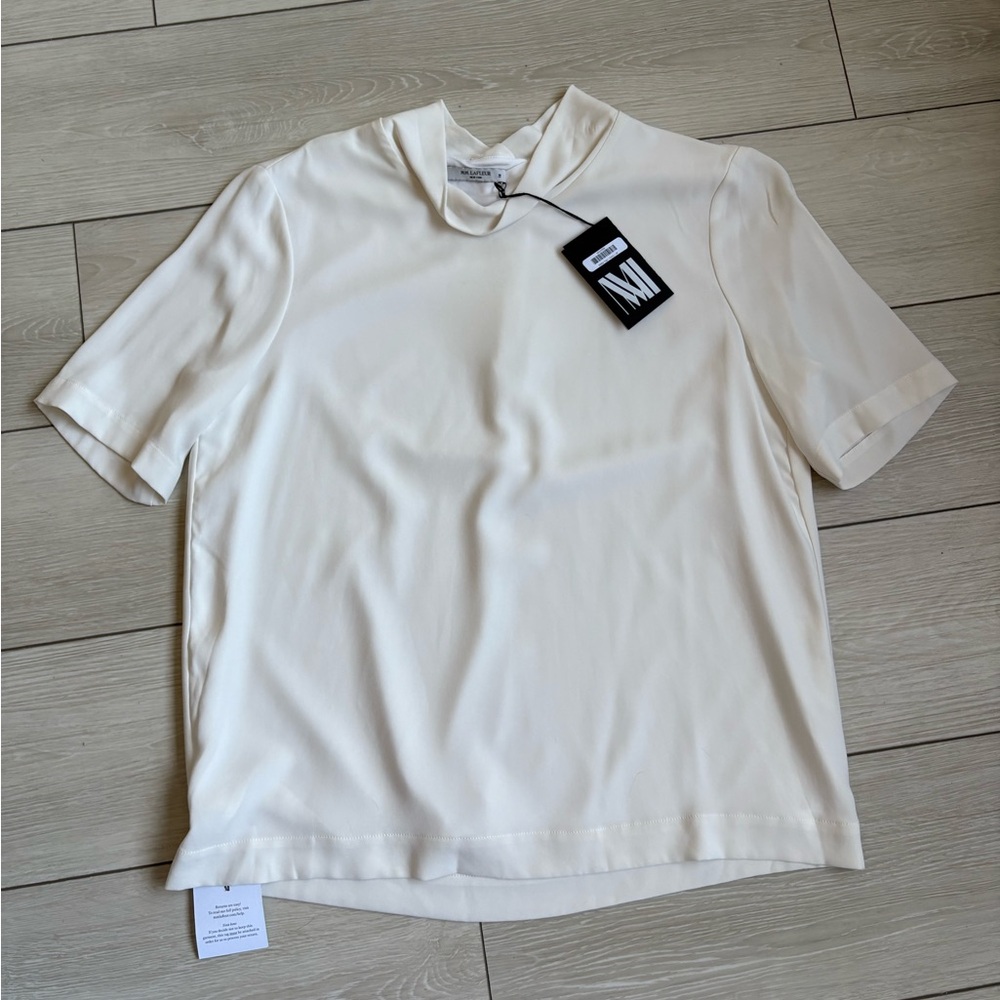 NWT MM LaFleur Millie Short Sleeve Top Ivory M